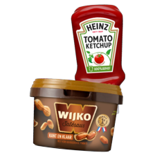 Wijko satésaus of Heinz ketchup, 50% of zero